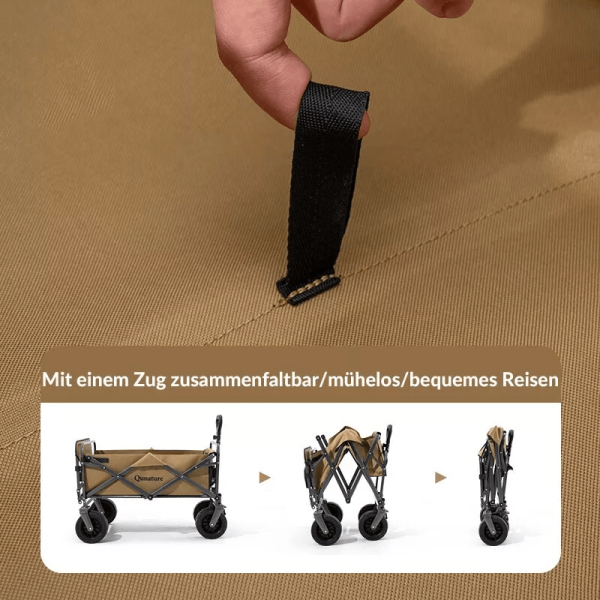 Qunature | Faltbarer Campingwagen – Stabiler Bollerwagen mit 180L Volumen, bis 150 kg belastbar